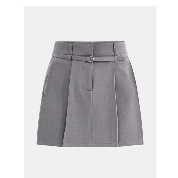 NWT Women's Pleated Belted Mini Skirt Size XXL (20) - Gray - Picture 1 of 6